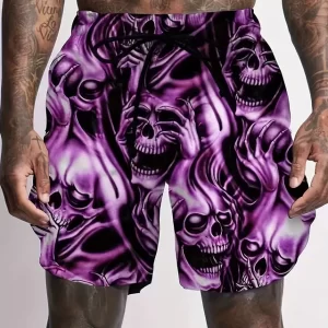 Haunted Phantom Skull Harrowing Souls Horror Swim Trunks