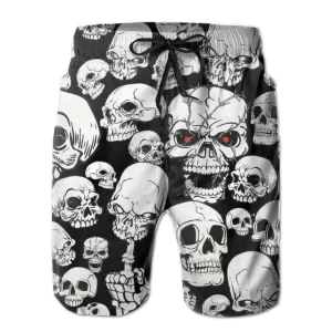 Haunted Red-Eyed Evil Skulls Halloween Men's Shorts