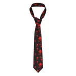 Haunted Red Skull Cascade Horror Pattern Necktie