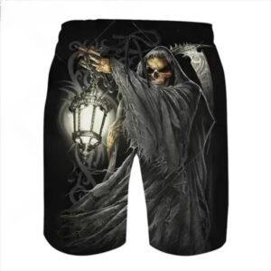 Haunted Skeleton Grim Reaper Soul Lamp Men’s Shorts