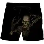 Haunting Skeleton 3D Horror Graphic Black Swim Trunks