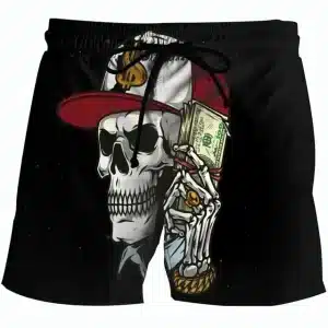 Hipster Richboy Skull Dollar Graphic Men's Shorts