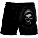 Hooded Demon Grim Reaper Skull Graphic Men's Shorts