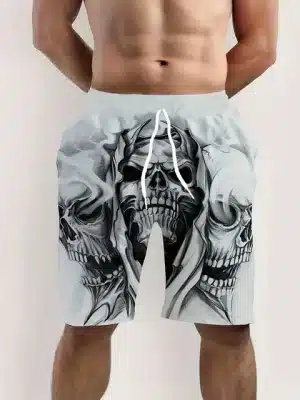 Horror Ghostly Trio Skull Gray Smoke Men's Shorts