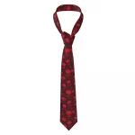 Horror Red and Black Skull Graphic Pattern Necktie