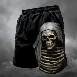 Horror Skeleton Ribcage Hooded Nun Men's Shorts