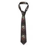 Horror Skull Occult Rose Graphic Black Necktie