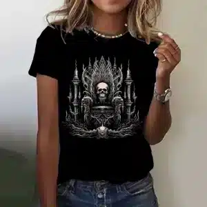 Horror Throne of Skulls Gothic Short Sleeve Women's T-Shirt