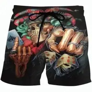 Jester Skeleton Poker King Dice Skull Men's Shorts