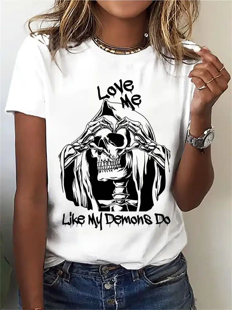 Love Me Like My Demons Do Skull Heart Women's T-Shirt