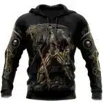 Mechanical Gear Reaper Skeleton Dope Black Men’s Hoodie