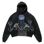 Metallic Skeleton Middle Fingers Badass Women's Hoodie