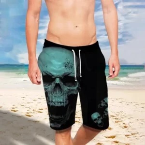 Minimalist Scary Skulls Icon Horror Black Swim Trunks