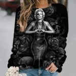 Monochrome Hollywood Skull Diva Women's Sweatshirt