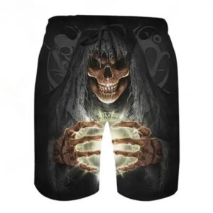 Mystic Grim Reaper Skeleton Crystal Ball Gothic Men’s Shorts