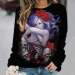 Mystic Rose Skeleton Sexy Lady Gothic Women's Sweatshirt