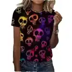 Neon Skull Splash Pastel Art Short Sleeve Women's T-Shirt