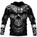 Nightmare Monster Skull Abyss Horror Graphic Men’s Hoodie