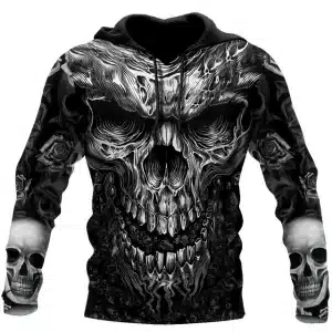 Nightmare Monster Skull Abyss Horror Graphic Men’s Hoodie