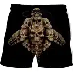 Old Tribal Skulls Pyramid Design Black Men's Shorts