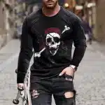 Pirate Skull Crossbones Bandana Men’s Long Sleeve T-Shirt