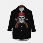 Pirate Skull & Crossed Pistols Men’s Long Sleeve Dress Shirt