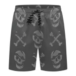 Pirate Skull Jolly Roger Crossbones Gray Men's Shorts