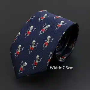 Playful Dancing Skeletons Pumpkin Halloween Tie