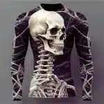 Realistic Skeleton Spine and Skull Men’s Long Sleeve T-Shirt