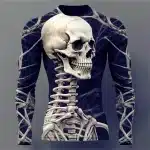 Realistic Skeleton Spine and Skull Men’s Long Sleeve T-Shirt