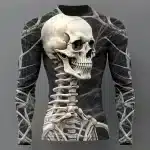 Realistic Skeleton Spine and Skull Men’s Long Sleeve T-Shirt