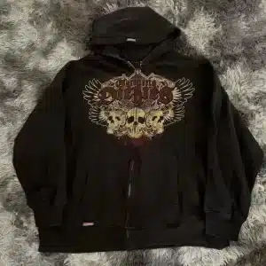 Retro Dickies Winged Skulls Banner Men’s Zip-Up Hoodie