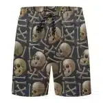 Retro Skulls & Bones Icon Pattern Swim Trunks