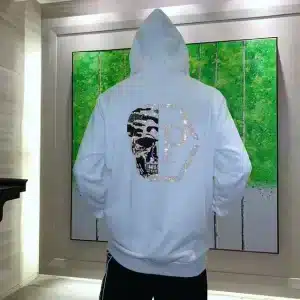 Rhinestone Camouflage Skull P Logo Dope Men’s Hoodie