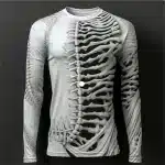 Ribcage Spine Skeleton Pattern Men’s Long Sleeve T-Shirt