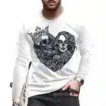 Royal Skeleton Couple Heart Gothic Men’s Long Sleeve T-Shirt