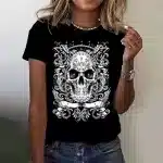 Scary Ornate Skull Wings Gothic Women's T-Shirt