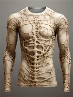 Sculpted Web Skeleton Structure Men’s Long Sleeve T-Shirt