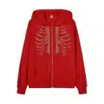 Sequin Skeleton Ribcage Women's Zip-Up Hoodie