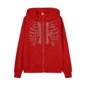 Sequin Skeleton Ribcage Women's Zip-Up Hoodie