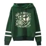 Skeleton Bat Funny Graphic Last Fly Women's Hoodie