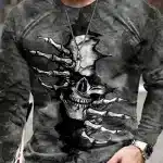 Skeleton Claw Tear Gothic Horror Men’s Long Sleeve T-Shirt