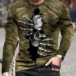 Skeleton Claw Tear Gothic Horror Men’s Long Sleeve T-Shirt