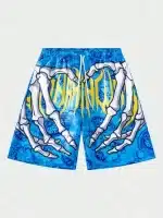 Skeleton Hand Heart Paisley Floral Graphic Men’s Shorts