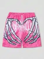 Skeleton Hand Heart Paisley Floral Graphic Men’s Shorts