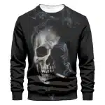 Smoking Skull Smoke Art Black Men’s Sweatshirt