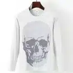 Sparkling Crystal Skull Black Men’s Long Sleeve T-Shirt