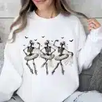 Spooky Skeleton Ballet Dancers Bat Women's Sweatshirt