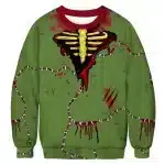 Stitched Zombie Ripped Skeleton Horror Men’s Sweatshirt