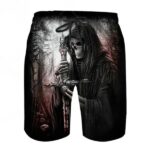 Sword-Wielding Skeleton Reaper Horror Forest Swim Trunks